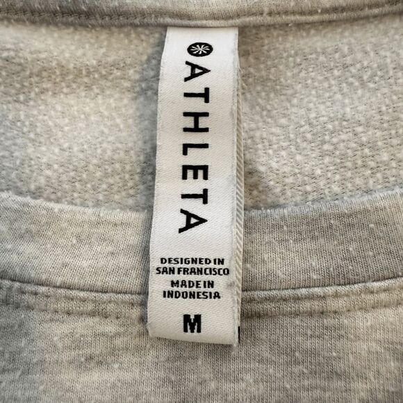 Athleta‎ Womens Studio To Street Balance Pullover Sweatshirt Gray White Medium - Picture 3 of 9
